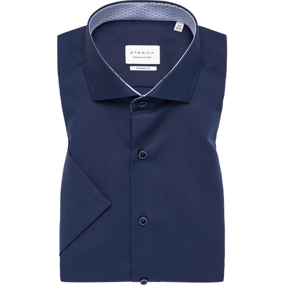 ETERNA Overhemd Korte mouw marine Blauw