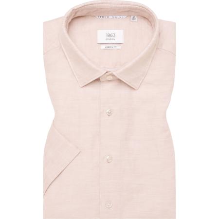 ETERNA 1863 Linnen Overhemd beige, Effen