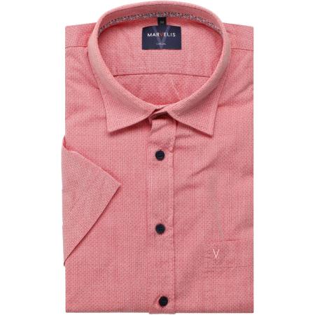 Marvelis Casual Overhemd Korte mouw rood