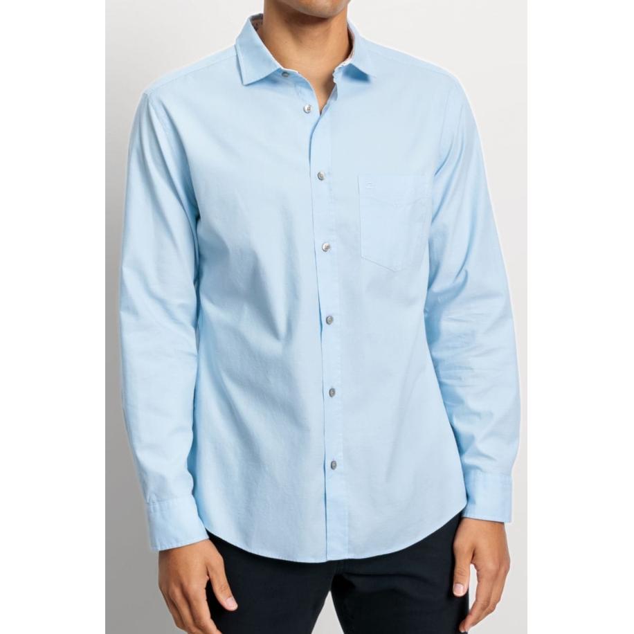 OLYMP Casual Overhemd blauw, Faux-uni Blauw