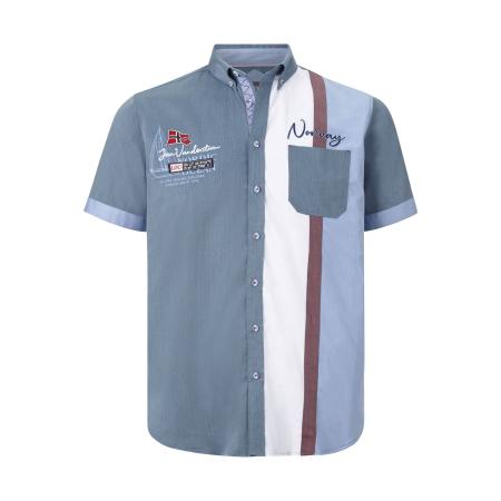 Jan Vanderstorm Overhemd Korte mouw blauw