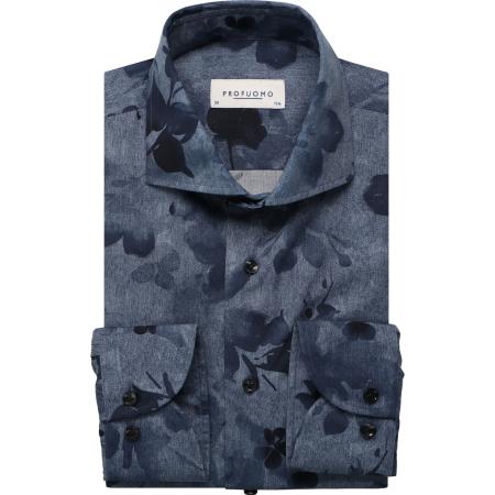 Profuomo Overhemd Marine, Bloemen