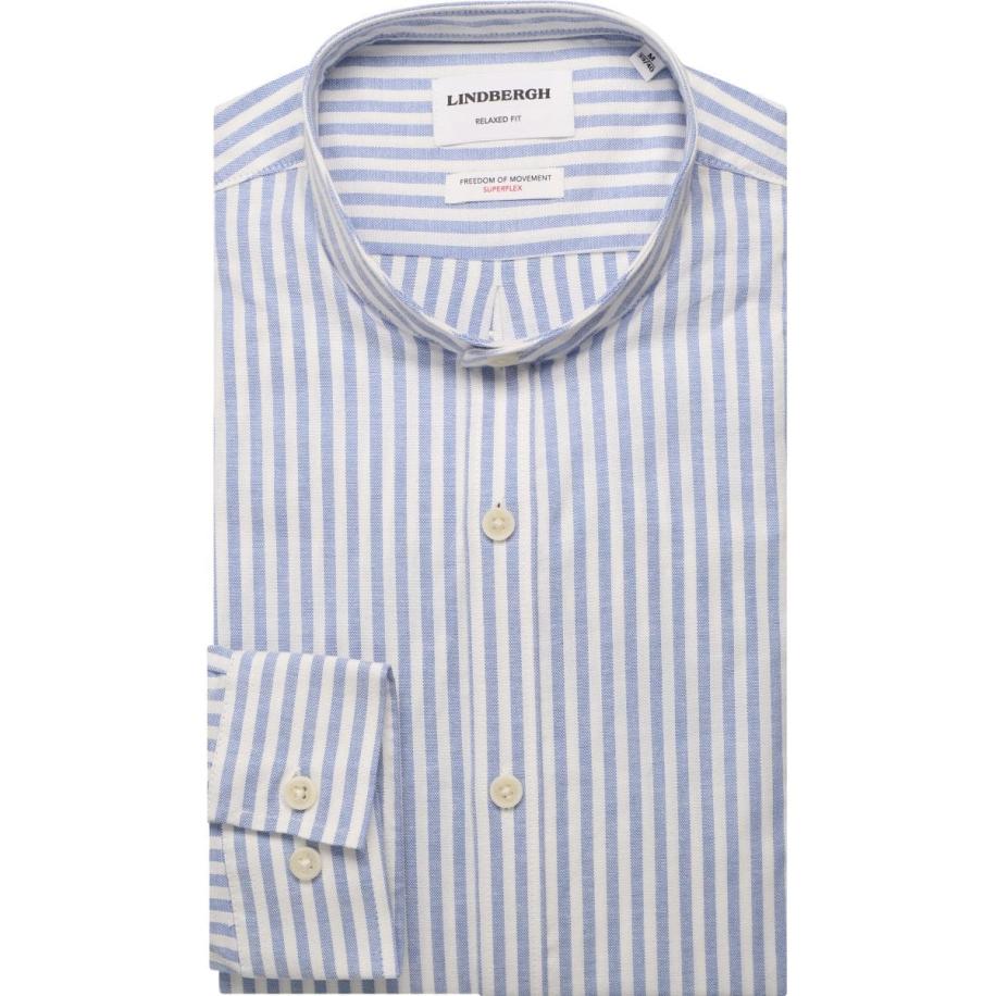 Lindbergh Overhemd lichtblauw, Gestreept Blauw