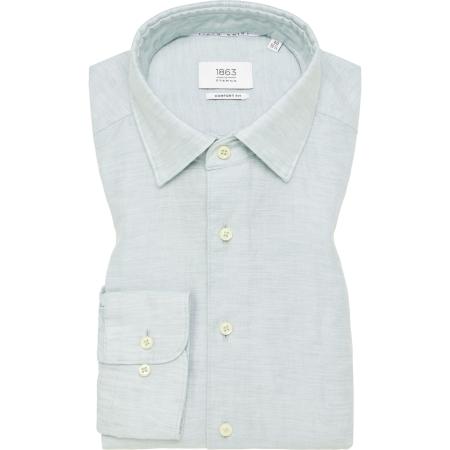 ETERNA 1863 Linnen Overhemd lichtgroen, Effen