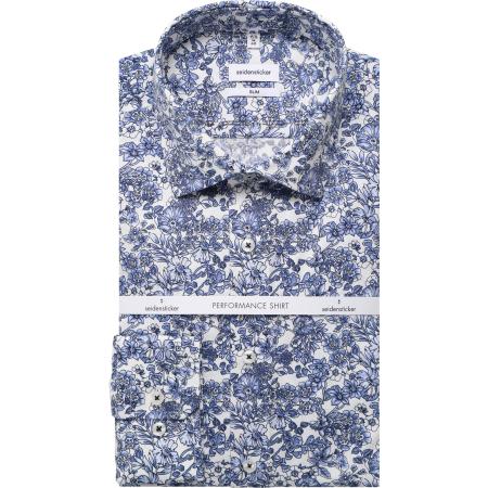 Seidensticker Overhemd lichtblauw, Bloemen