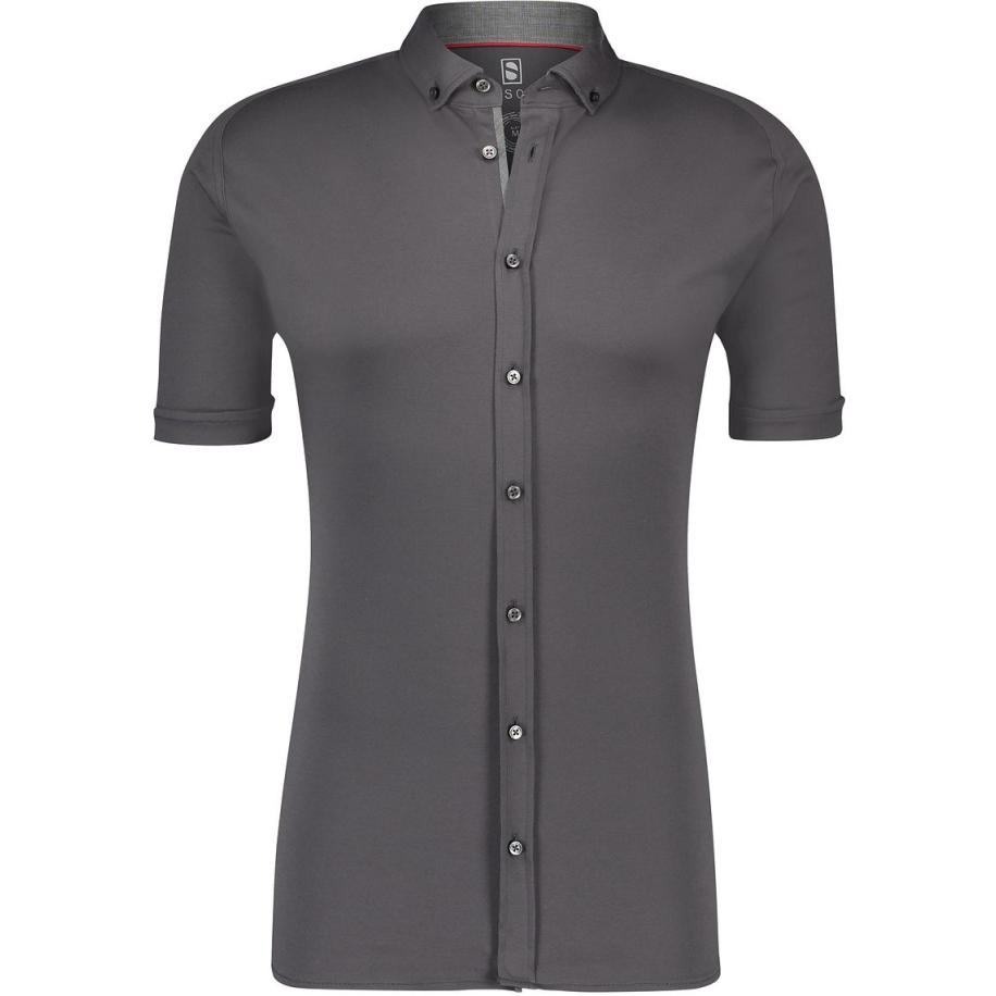 Desoto Overhemd Korte Mouw Antraciet 83 Grijs