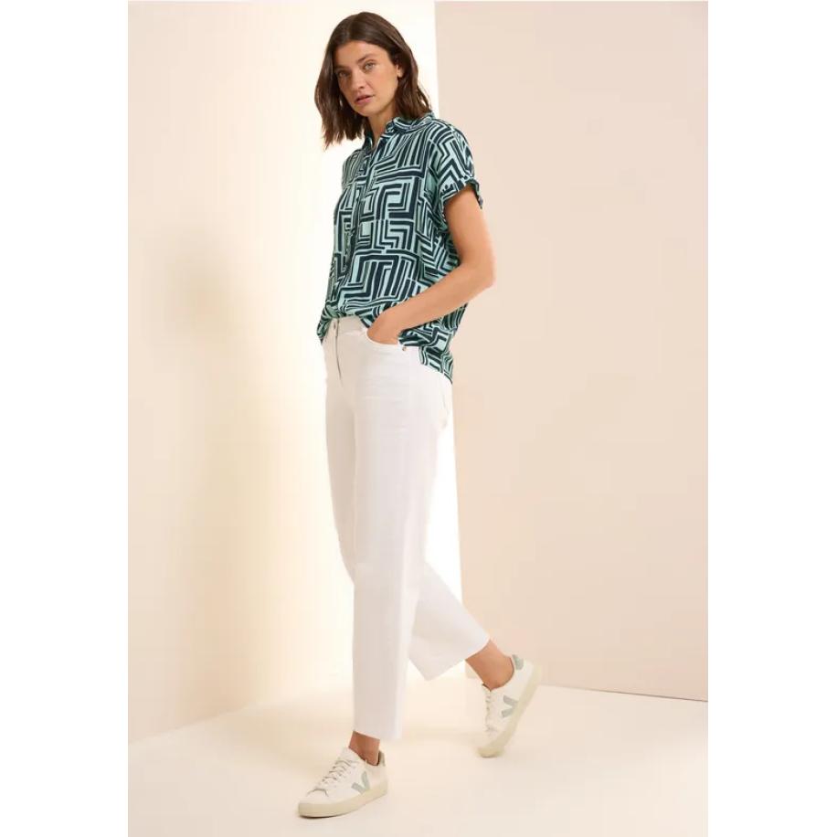 CECIL Gedessineerde overhemdblouse Groen