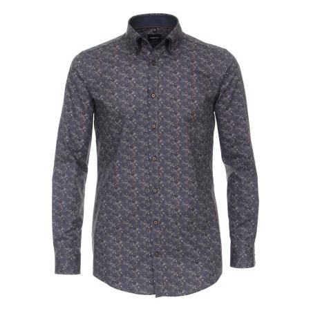 Venti Overhemd blauw, Bedrukt