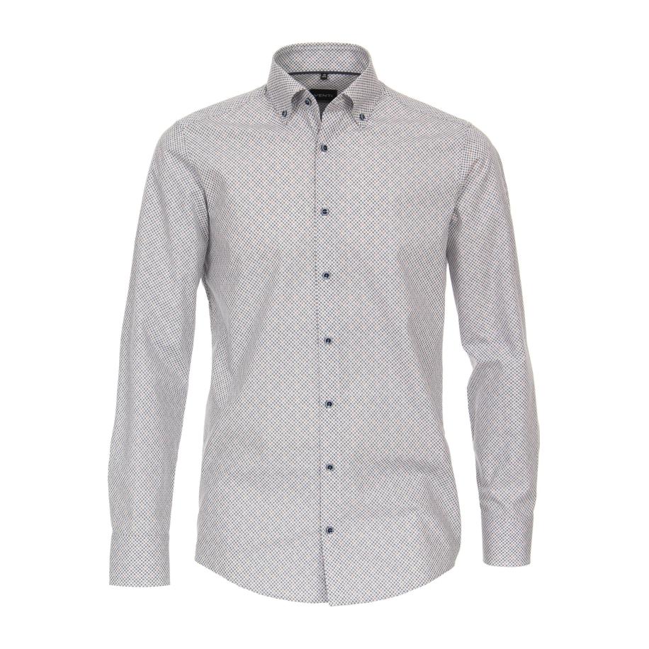 Venti Overhemd blauw, Bedrukt Blauw