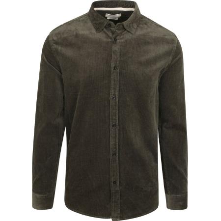 Anerkjendt Overhemd Akleif Corduroy Donkergroen