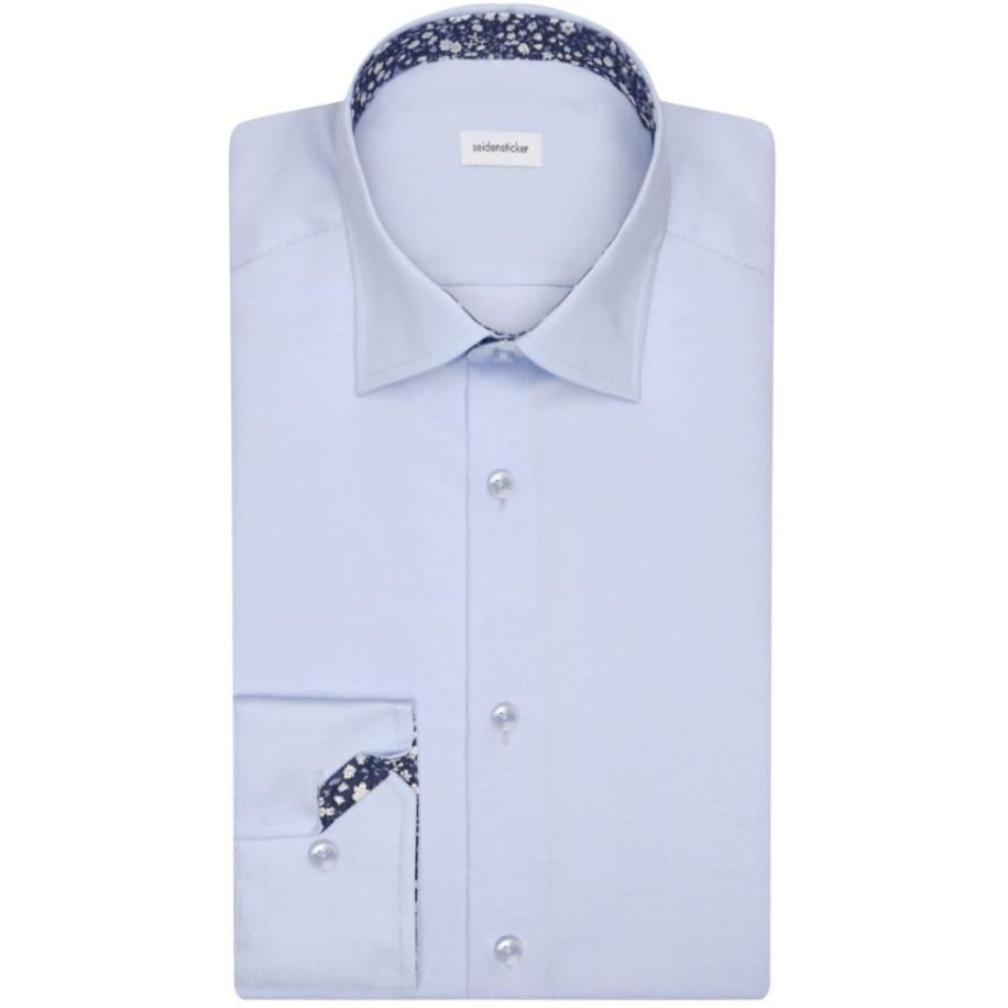 Seidensticker Overhemd lichtblauw, Effen Blauw