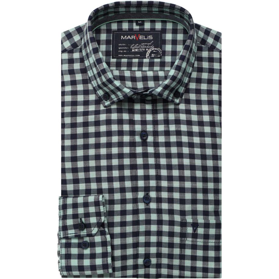 Marvelis Casual Overhemd groen, Ruit Multicolor