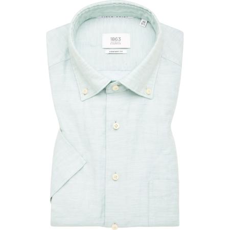 ETERNA 1863 Linnen Overhemd lichtgroen, Effen