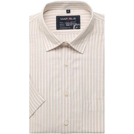 Marvelis Casual Overhemd Korte mouw beige
