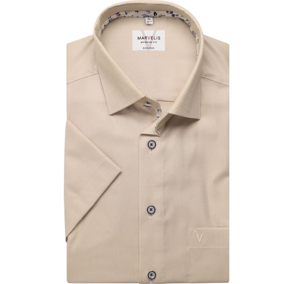 Marvelis Overhemd Korte mouw natuurlijk Bruin