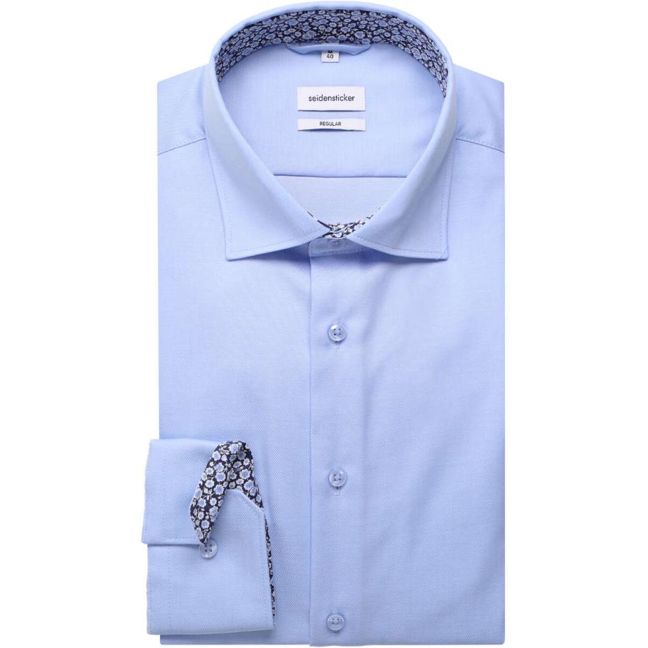 Seidensticker Overhemd lichtblauw, Effen Blauw
