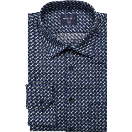 Marvelis Casual Overhemd marine, Motief