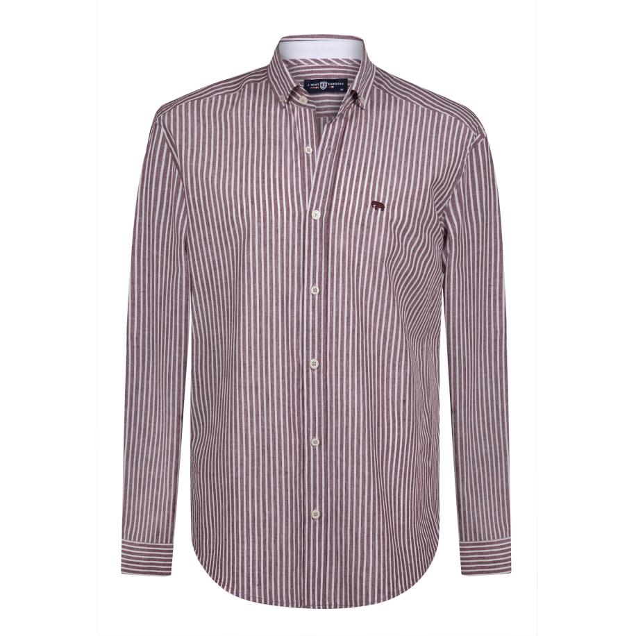 Jimmy Sanders Jimmy Sanders Overhemd bordeaux / pastelrood -