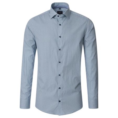 Venti Overhemd blauw, Bedrukt