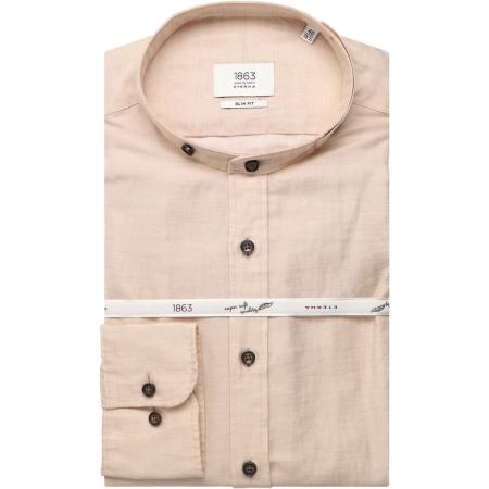 ETERNA 1863 Linnen Overhemd beige, Effen