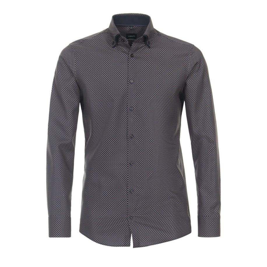 Venti Overhemd bruin, Bedrukt Bruin