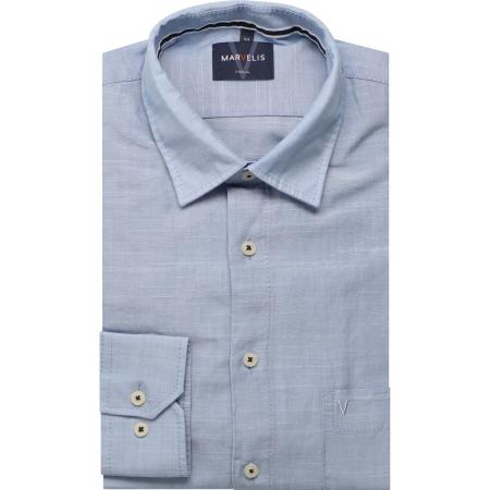 Marvelis Casual Overhemd blauw, Effen