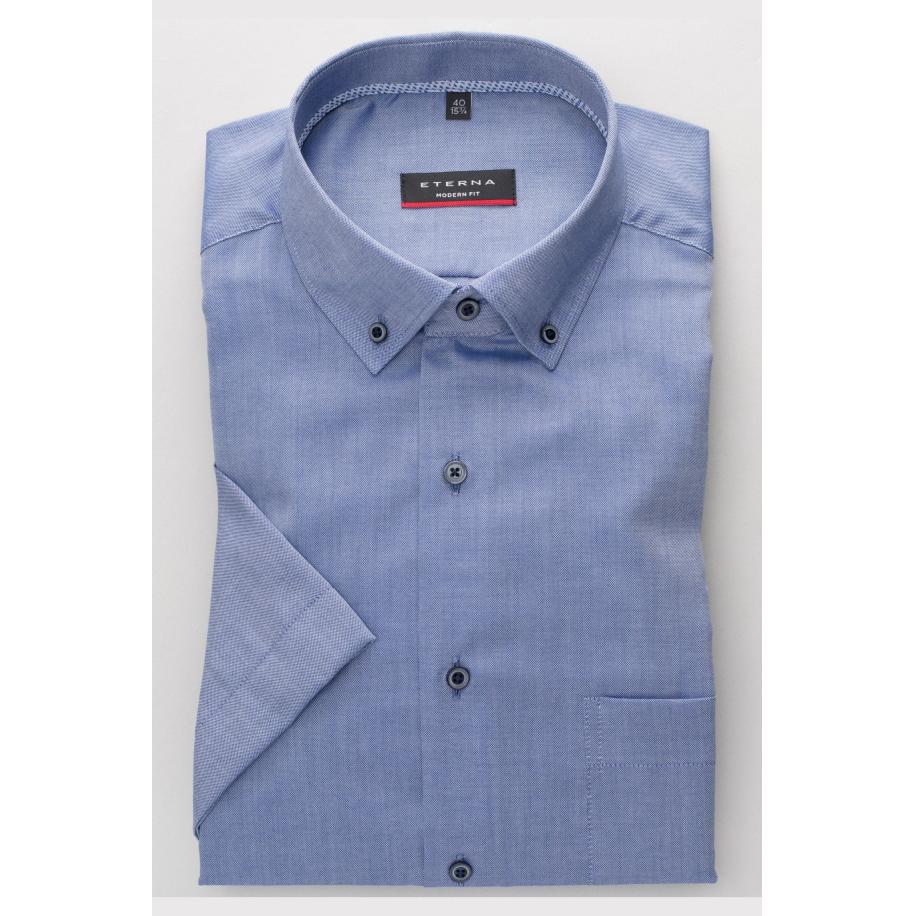 ETERNA Overhemd Korte mouw blauw Blauw