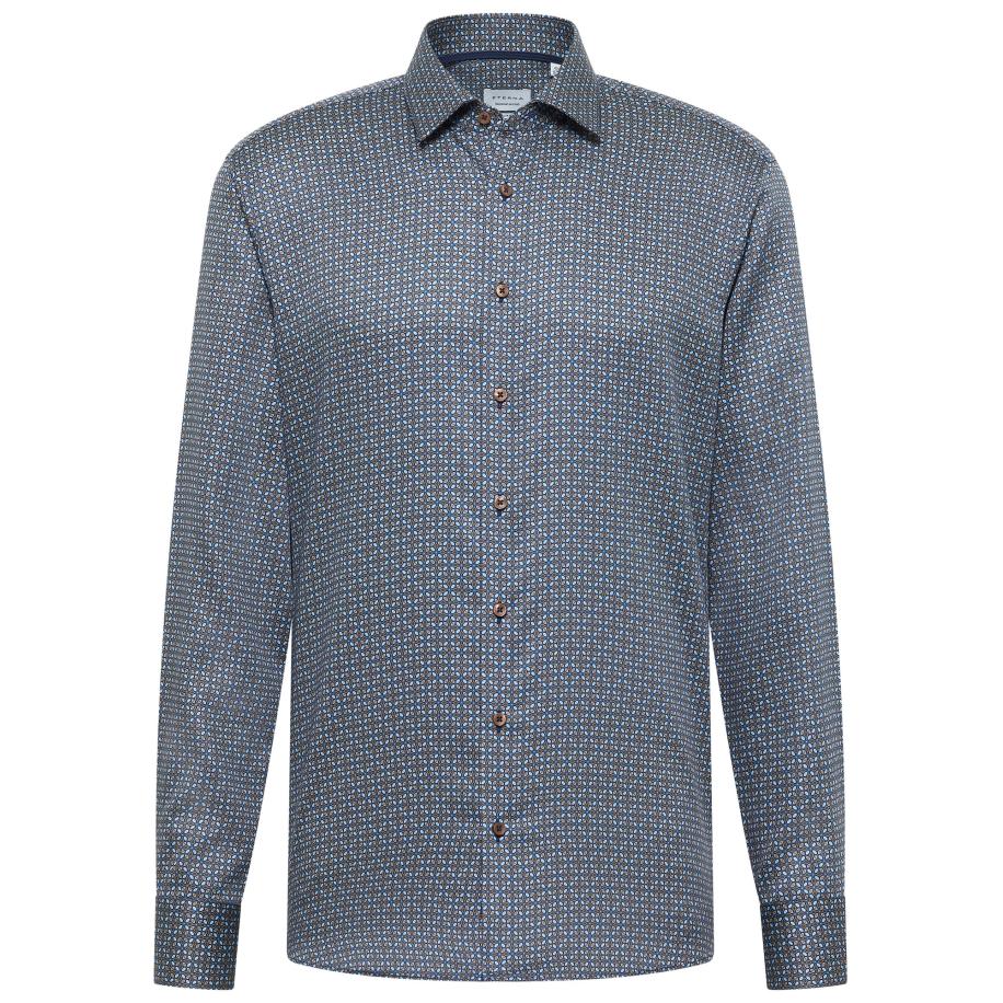 Eterna ETERNA Zakelijk overhemd Eterna saffier / bruin -