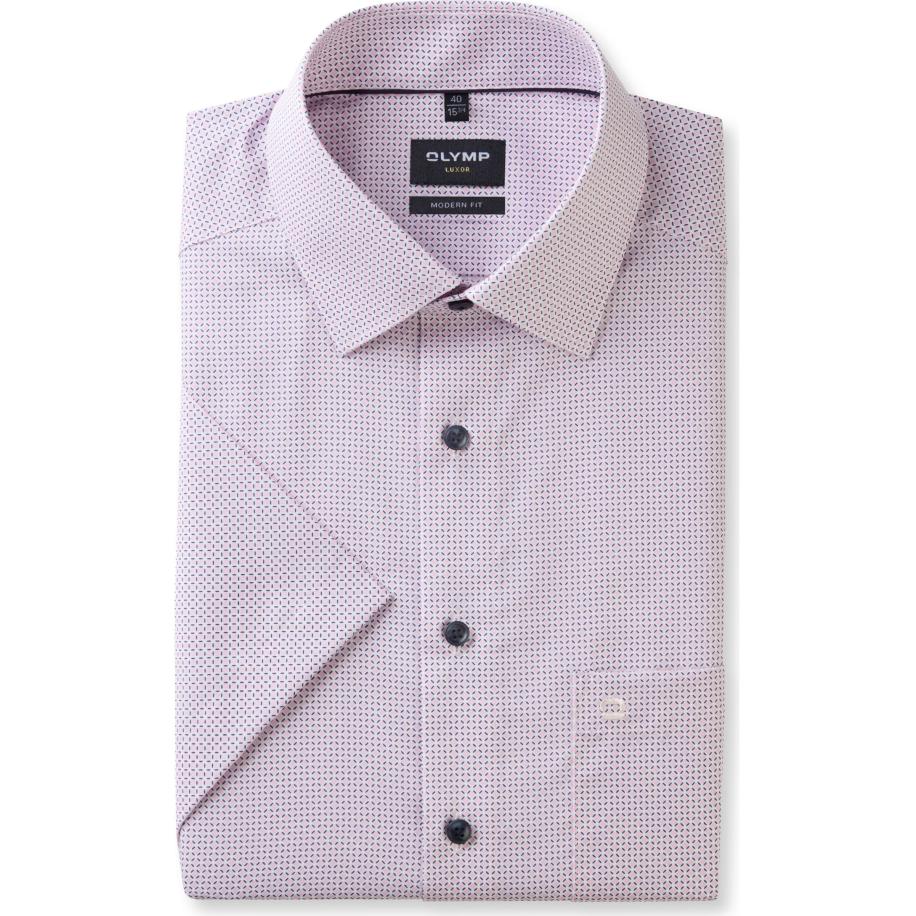 OLYMP Luxor Overhemd Korte mouw roos Rood