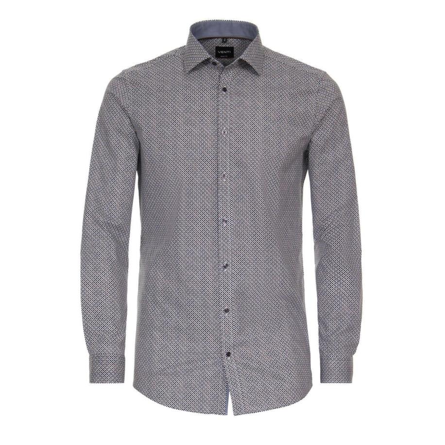 Venti Overhemd bruin, Bedrukt Bruin