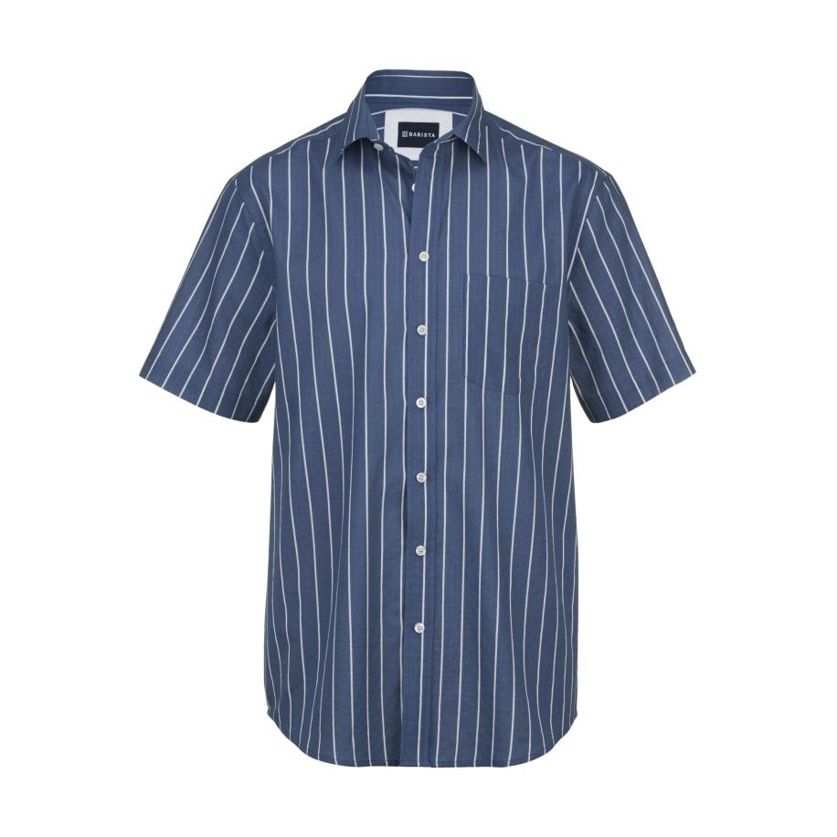 BABISTA Overhemd Korte mouw donkerblauw Blauw