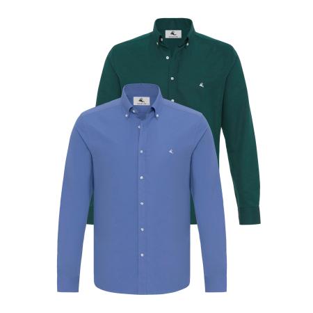 Daniel Hills Daniel Hills Overhemd blauw / donkergroen / wit