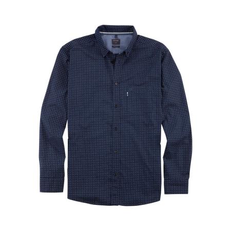 OLYMP Casual Overhemd marine, Bedrukt