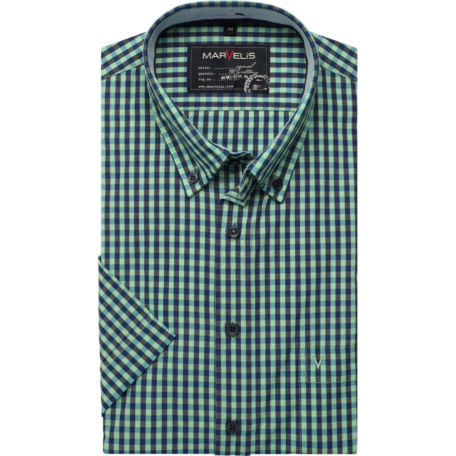 Marvelis Casual Overhemd Korte mouw groen Groen