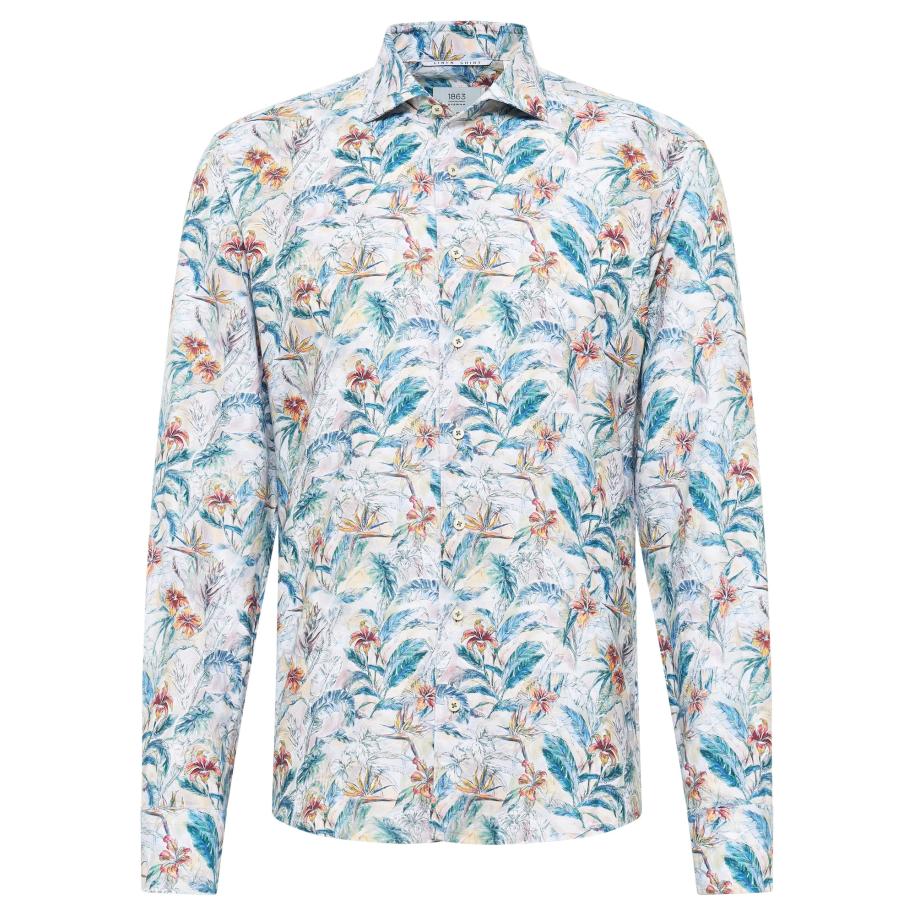 Eterna ETERNA Overhemd blauw / oranje / wit -