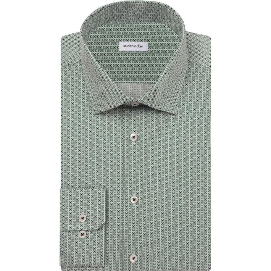 Seidensticker Overhemd lichtgroen, Bedrukt Groen