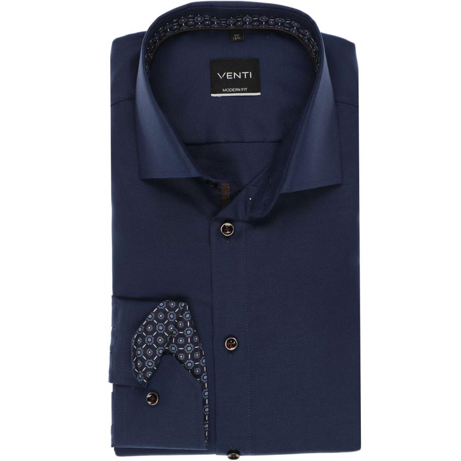Venti Overhemd blauw, Faux-uni Blauw
