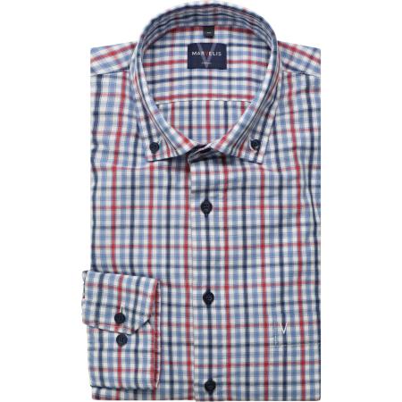 Marvelis Casual Overhemd rood, Ruit