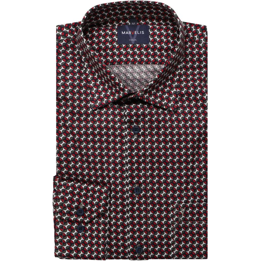 Marvelis Casual Overhemd rood, Motief Rood