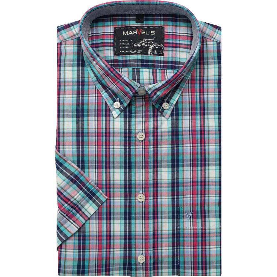 Marvelis Casual Overhemd Korte mouw roze Roze