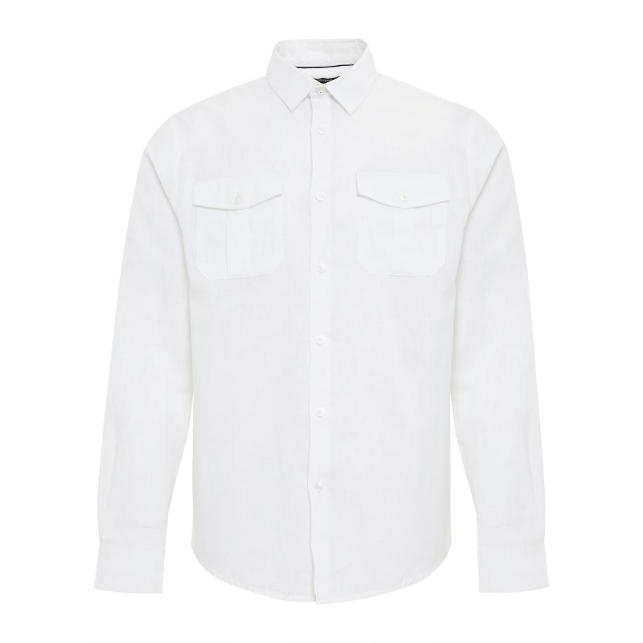 Threadbare Threadbare Overhemd Collins wit -