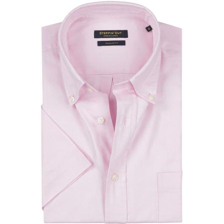 Steppin' Out Overhemd regular fit korte mouw Light Pink