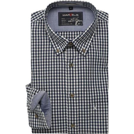 Marvelis Casual Overhemd marine, Ruit