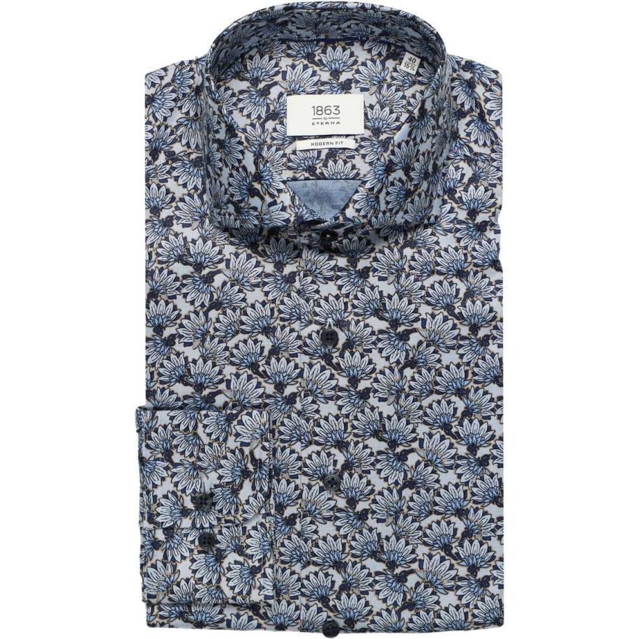 ETERNA 1863 Overhemd marine, Bedrukt Blauw