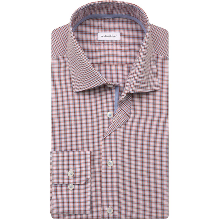 Seidensticker Overhemd rood, Ruit Rood