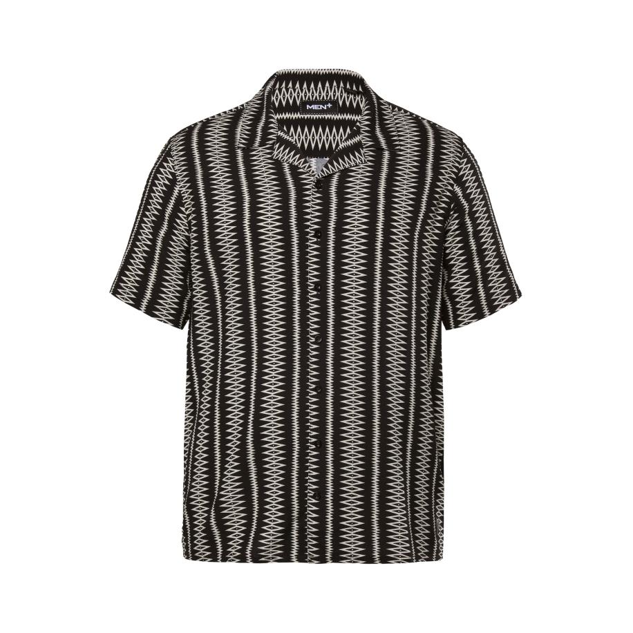 men plus Men Plus Overhemd zwart / wit -