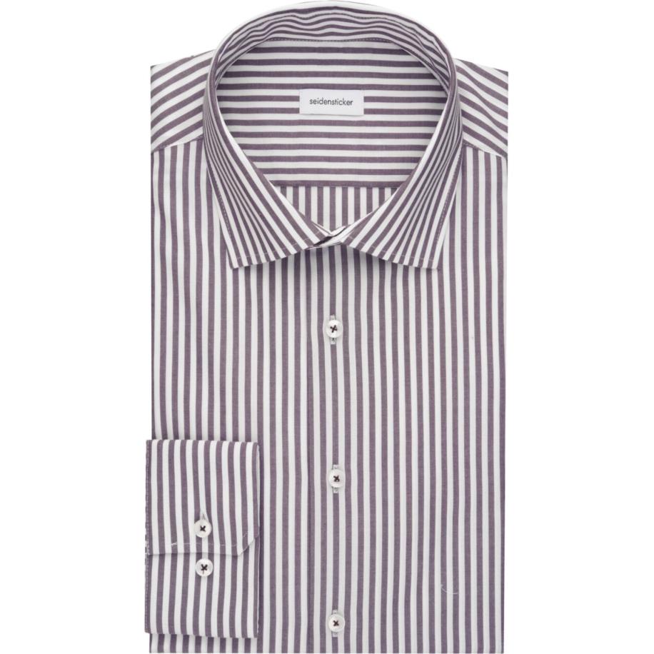 Seidensticker Overhemd pruim, Gestreept Paars