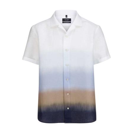 OLYMP SIGNATURE Casual Linnen Overhemd caramel, Horizontale strepen