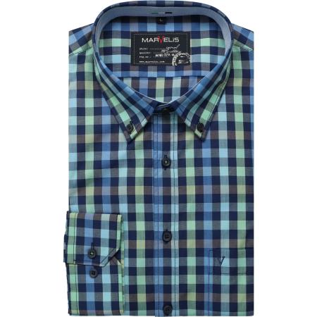 Marvelis Casual Overhemd groen, Ruit