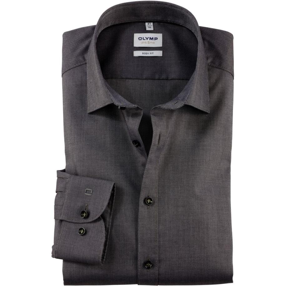 OLYMP Level Five Overhemd olijf, Faux-uni Groen